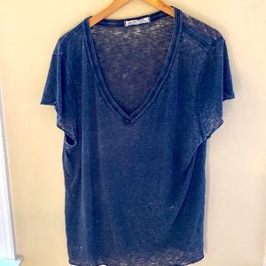 We The Free Black Burnout v-neck